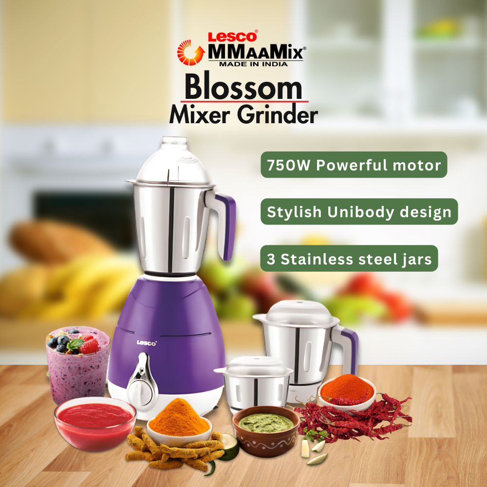 Blossom 750 Watts Mixer Grinder with 3 Jars