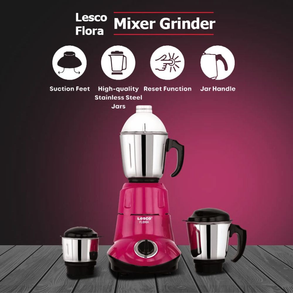 Flora 550 Watts Mixer Grinder 3 Jars