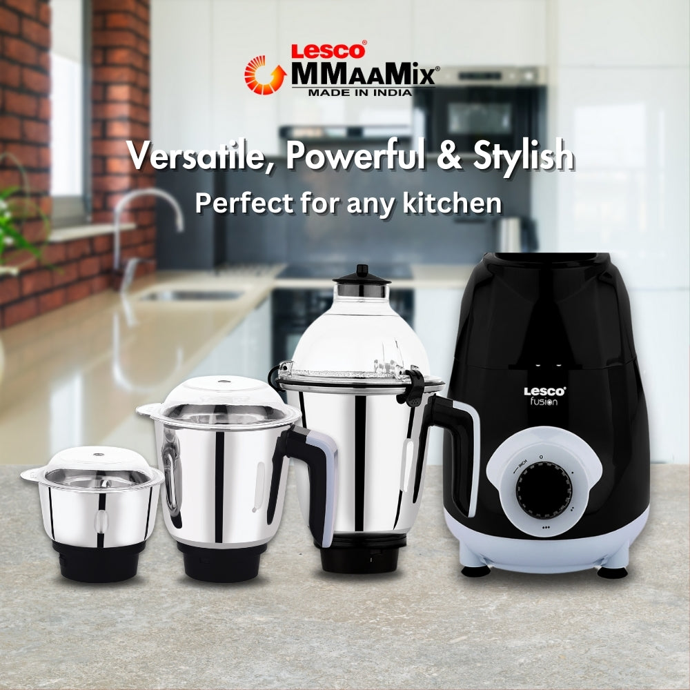Fusion 750 Watts Mixer Grinder 3 Jars Black