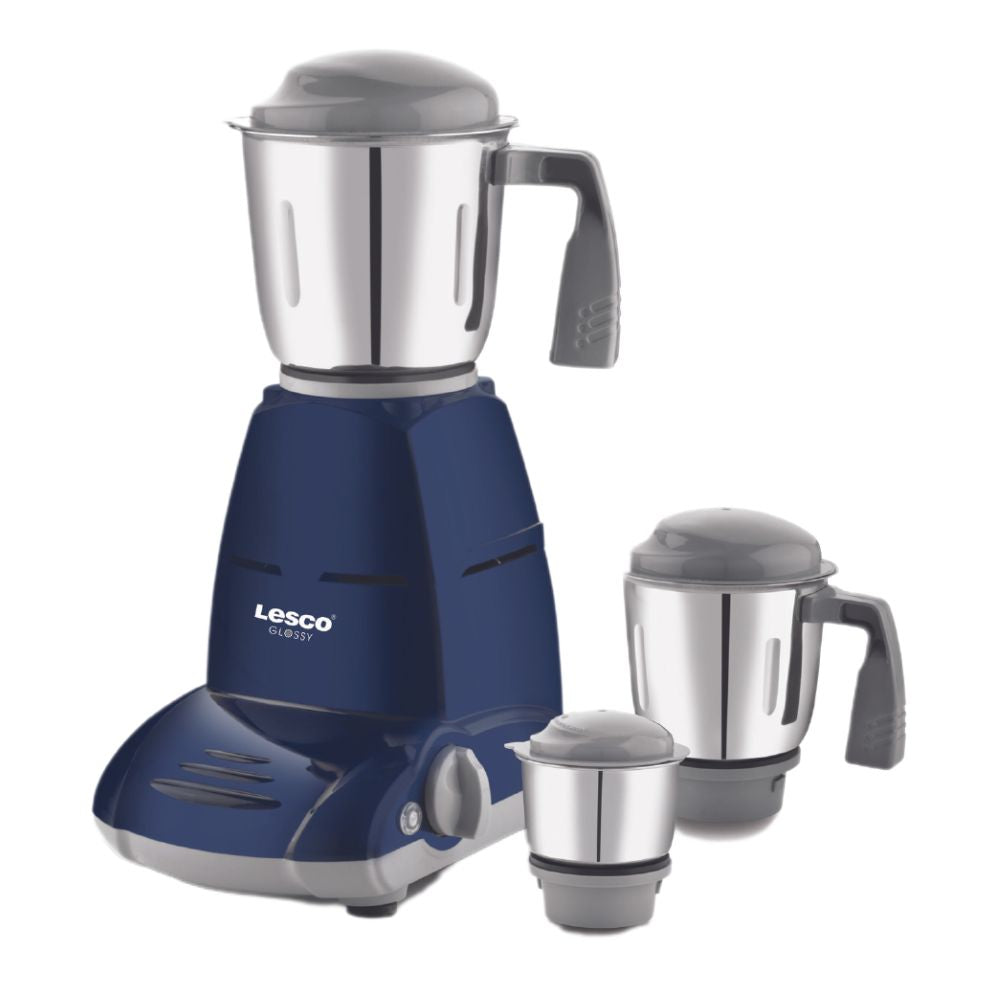 Glossy 550w Mixer Grinder 3 Jar Blue