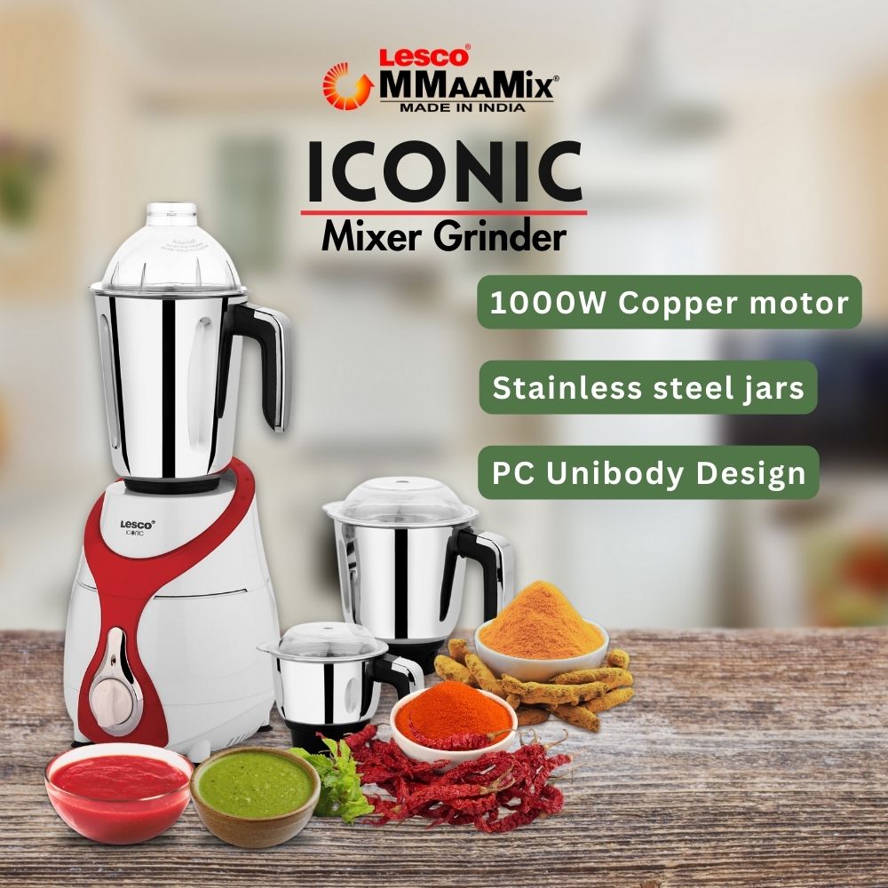 Iconic 1000w Mixer Grinder with 3 Jars