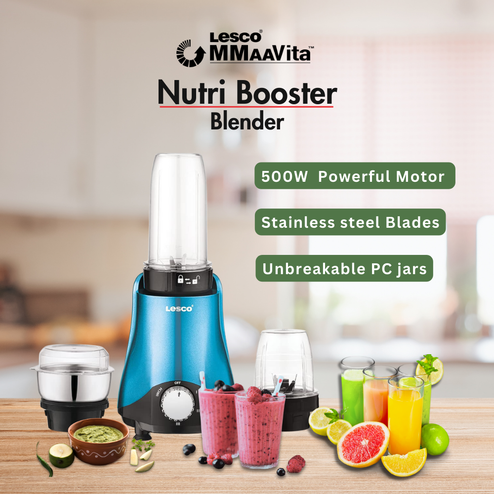 Lesco MMaaVita 500W Nutribooster Bullet Mixer Grinder(Blue)