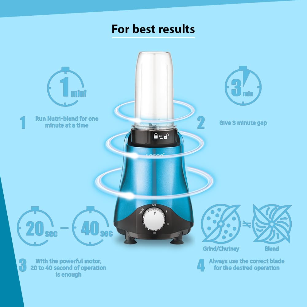 Lesco MMaaVita 500W Nutribooster Bullet Mixer Grinder(Blue)