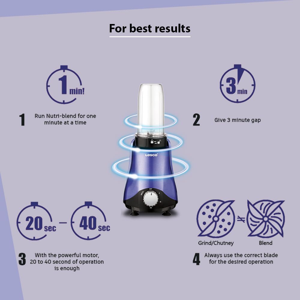 Lesco MMaaVita 500W Nutribooster Bullet Mixer Grinder (Lavender)