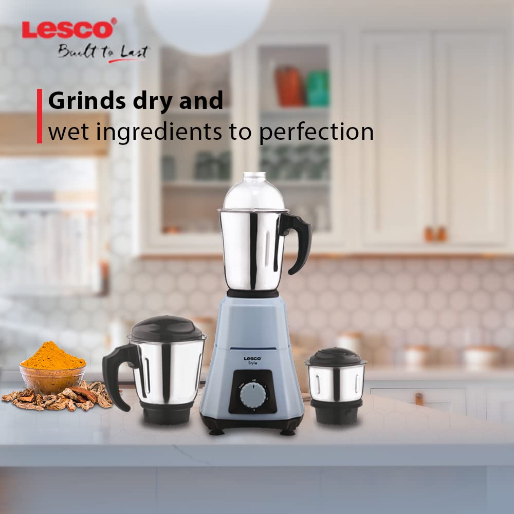 Stylo Mixer Grinder 550 Watts 3 Jars Grey