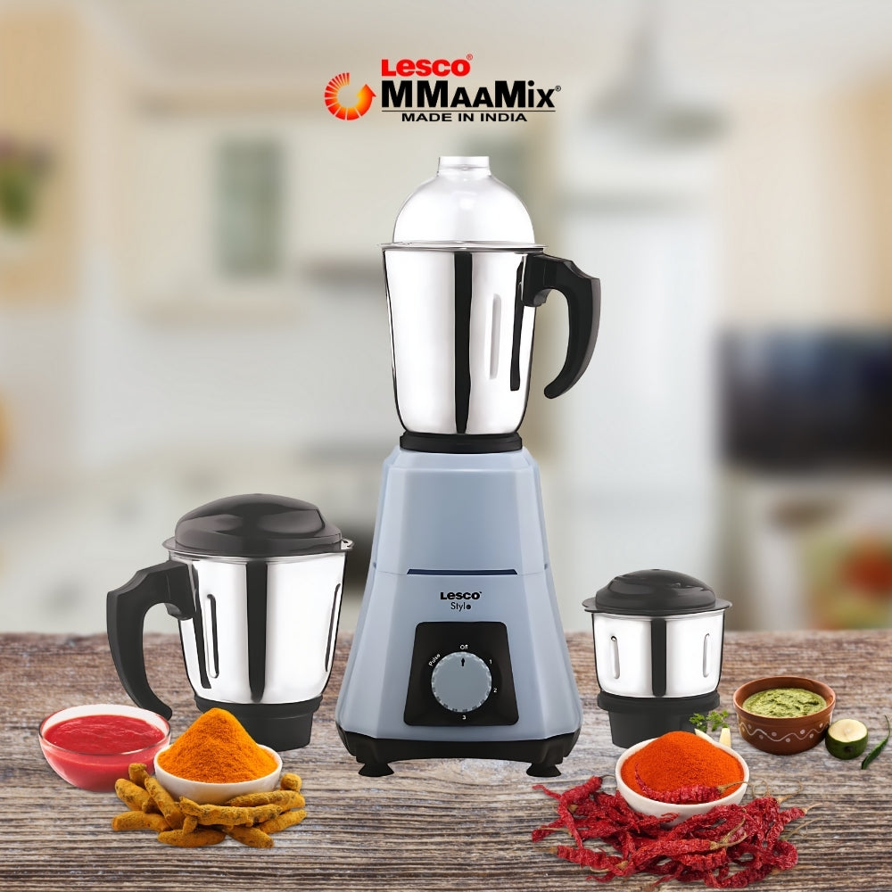 Stylo Mixer Grinder 550 Watts 3 Jars Grey