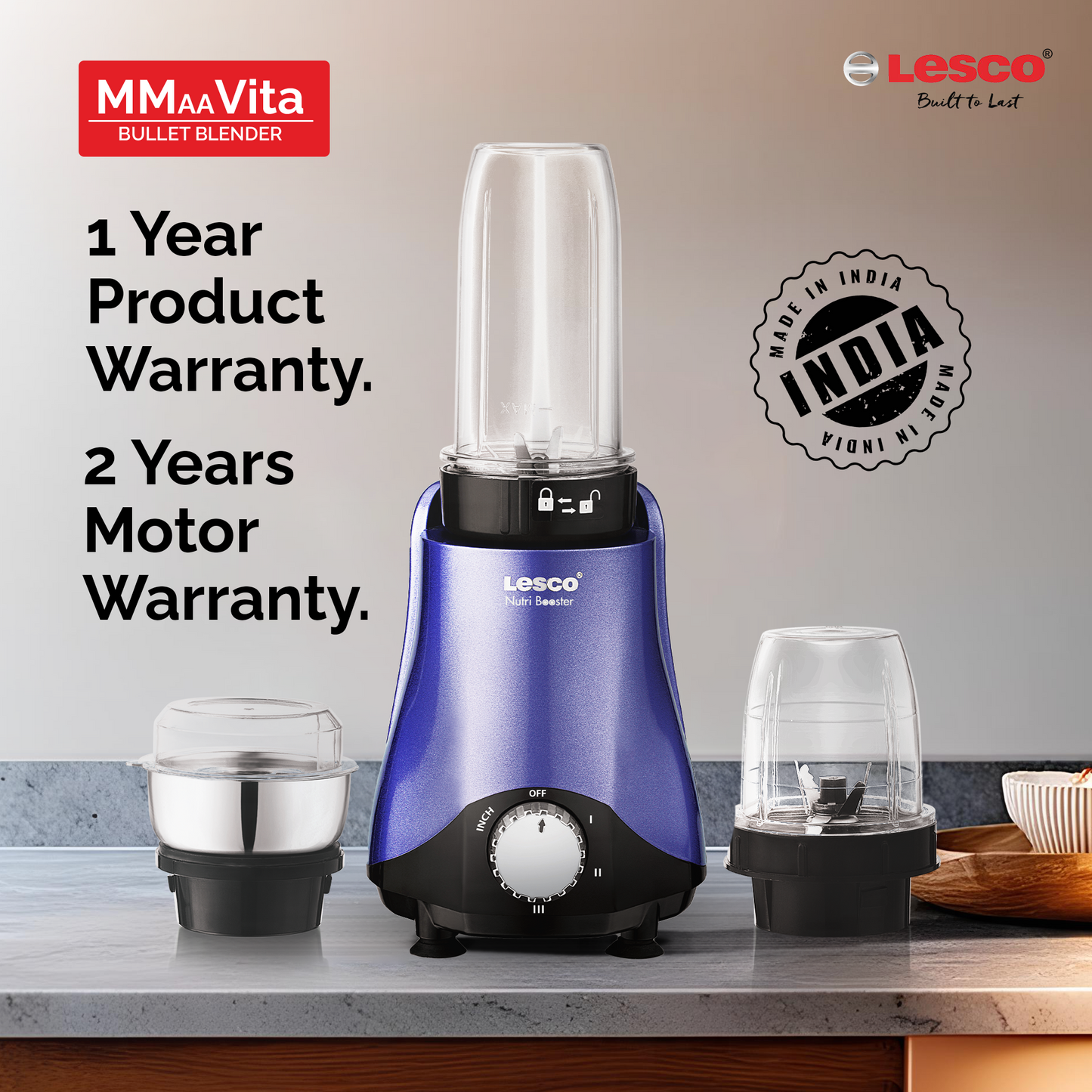 Lesco MMaaVita 500W Nutribooster Bullet Mixer Grinder (Lavender)