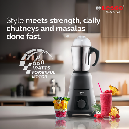 Stylo Mixer Grinder 550 Watts 3 Jars Grey