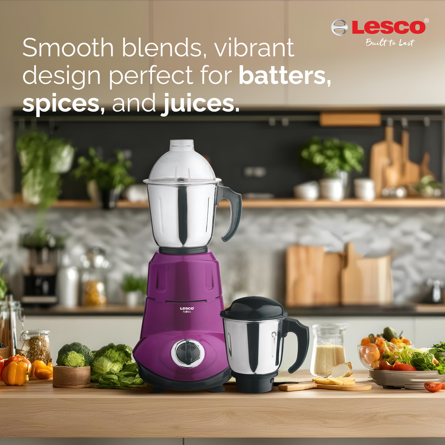 Flora 550 Watts Mixer Grinder 3 Jars