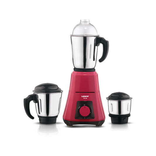 Stylo Mixer Grinder 550 Watts 3 Jars - Pink
