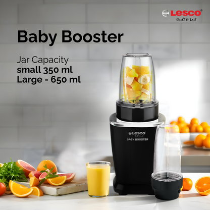 BABY BOOSTER 500 WATTS WITH 2 PC BULLET JARS COPPER MOTOR (Black)