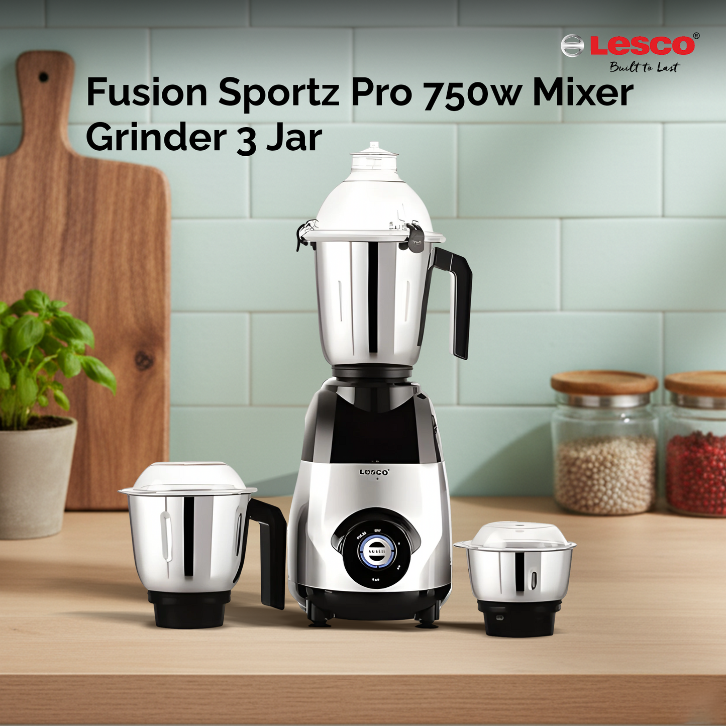 Fusion Sportz 750w Mixer Grinder 3 stainless Steel Jars