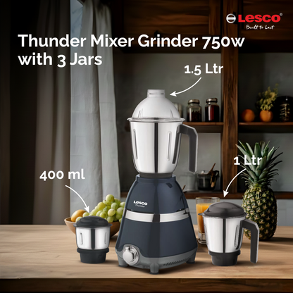 Lesco Thunder Mixer Grinder 750w with 3 Jars