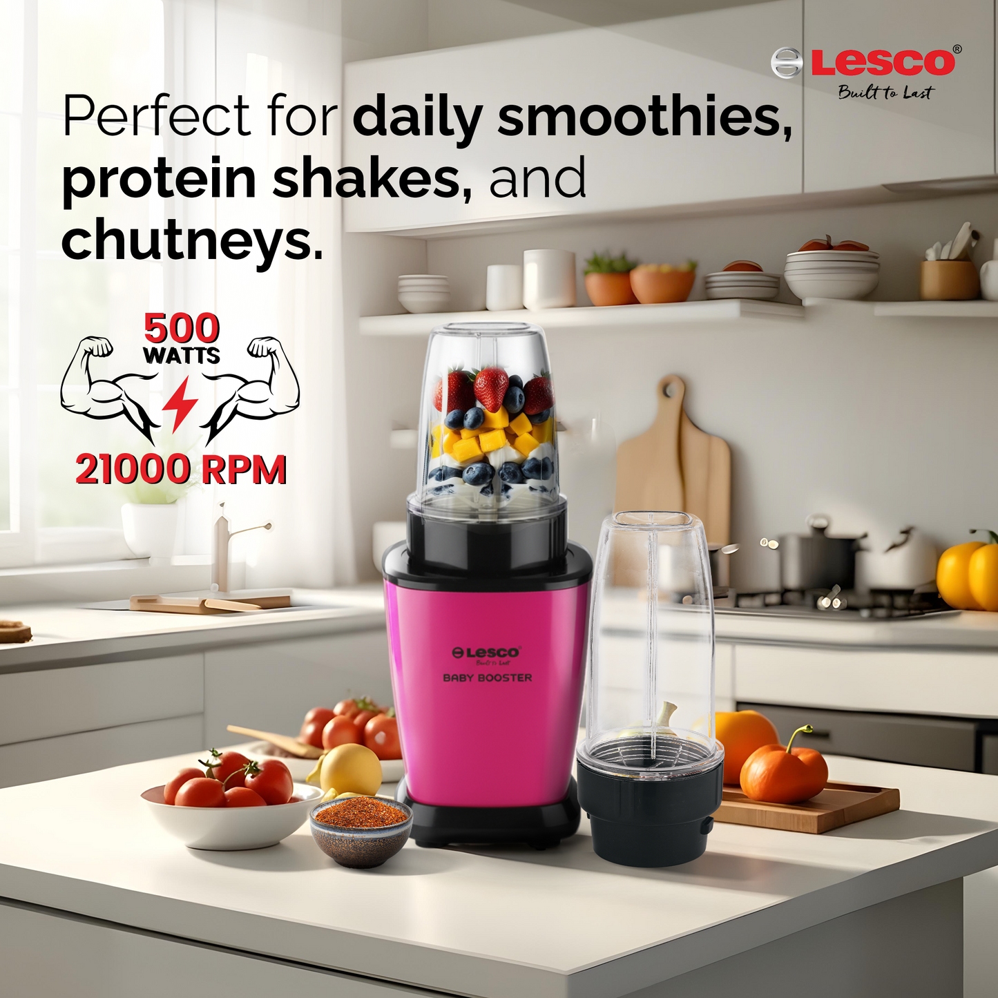 BABY BOOSTER 500 WATTS WITH 2 PC BULLET JARS COPPER MOTOR