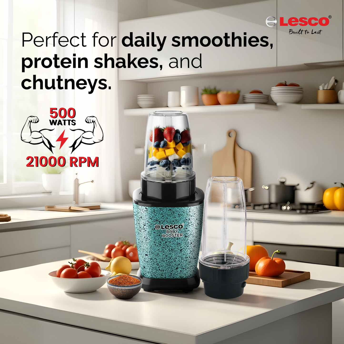 BABY BOOSTER 500 WATTS WITH 2 PC BULLET JARS COPPER MOTOR