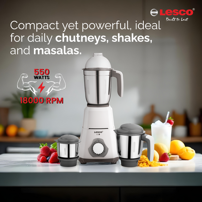 Lesco Mmaamix Eco 550 W Copper Motor Mixer Grinder with 250ml jar FREE