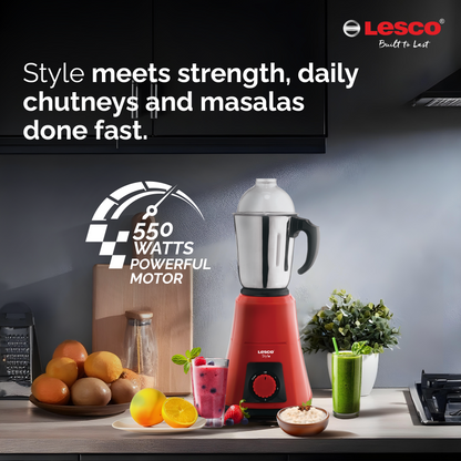 Stylo Mixer Grinder 550 Watts 3 Jars - Red