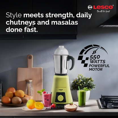 Stylo Mixer Grinder 550 Watts 3 Jars - Yellow