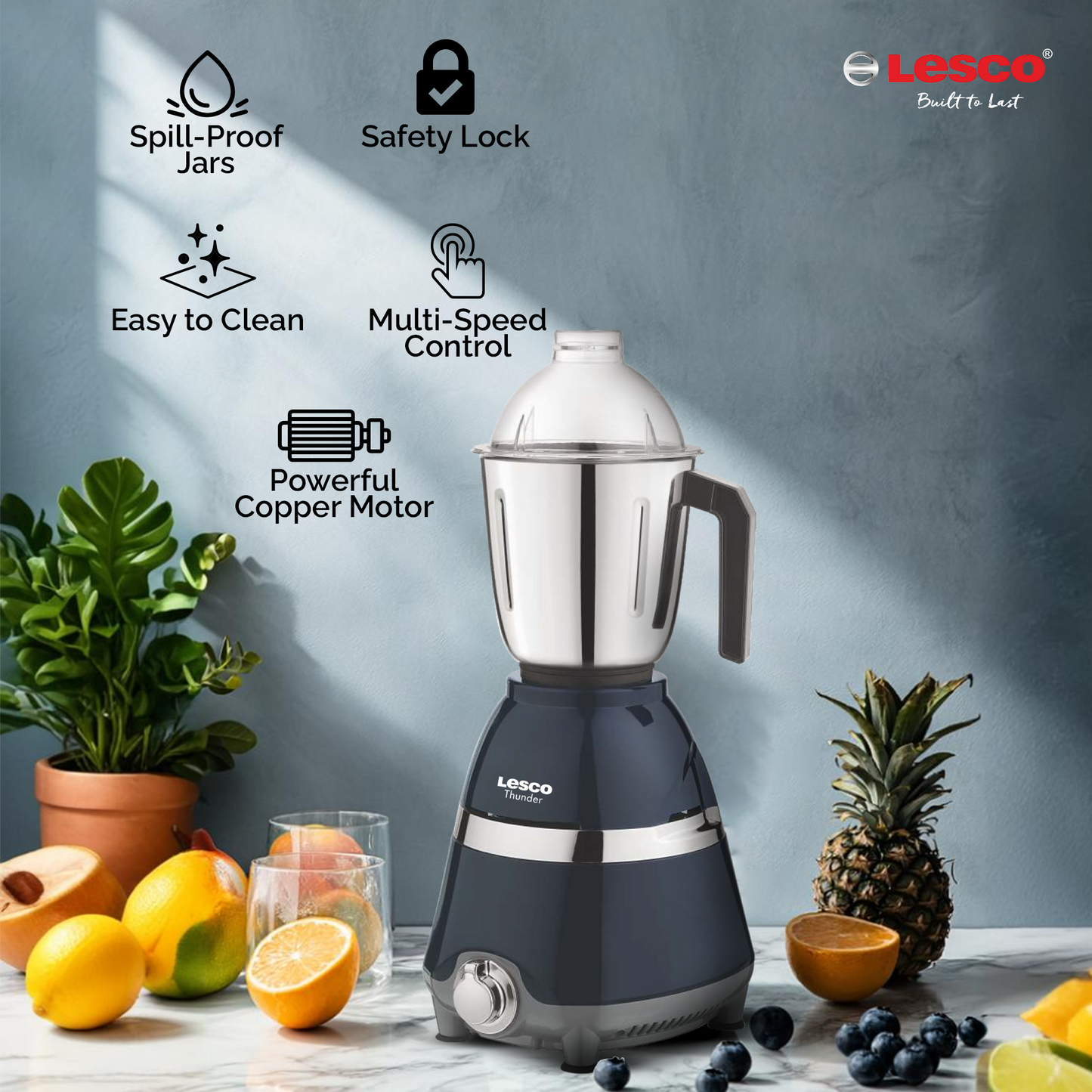 Lesco Thunder Mixer Grinder 750w with 3 Jars