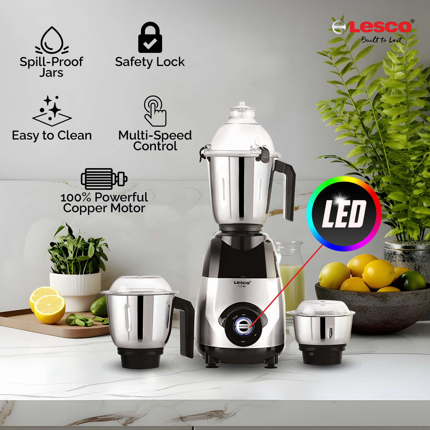 Fusion Sportz 750w Mixer Grinder 3 stainless Steel Jars