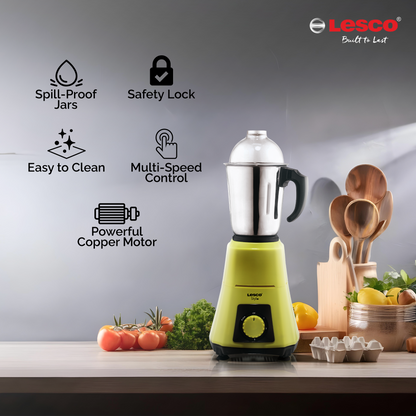 Stylo Mixer Grinder 550 Watts 3 Jars - Yellow