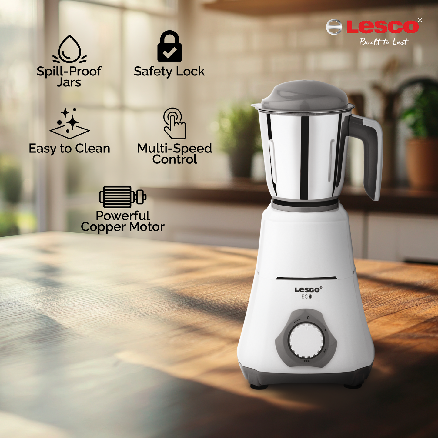 Lesco Mmaamix Eco 550 W Copper Motor Mixer Grinder with 250ml jar FREE