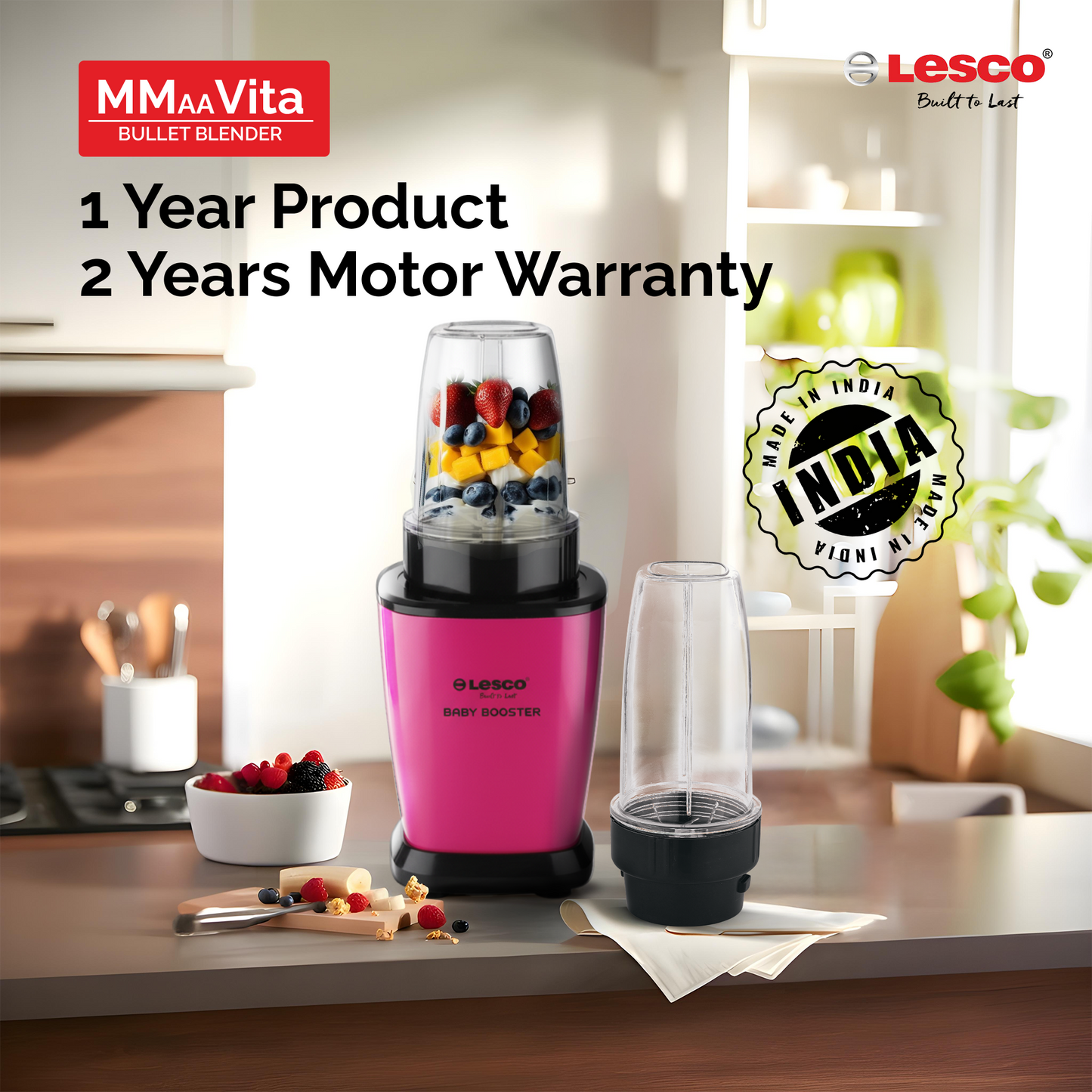 BABY BOOSTER 500 WATTS WITH 2 PC BULLET JARS COPPER MOTOR