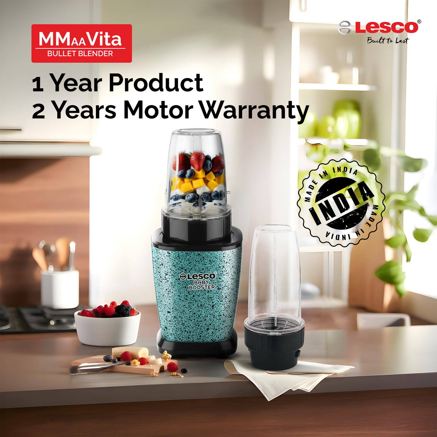 BABY BOOSTER 500 WATTS WITH 2 PC BULLET JARS COPPER MOTOR (Green)