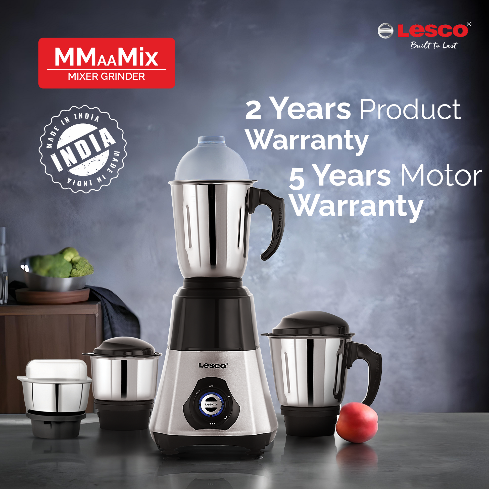 Lesco Mmaamix Eco Sportz 550W Copper Motor Mixer Grinder with free 250