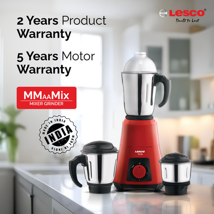 Stylo Mixer Grinder 550 Watts 3 Jars - Red