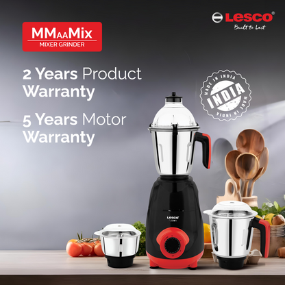 Fusion 750 Watts Mixer Grinder 3 Jars Red