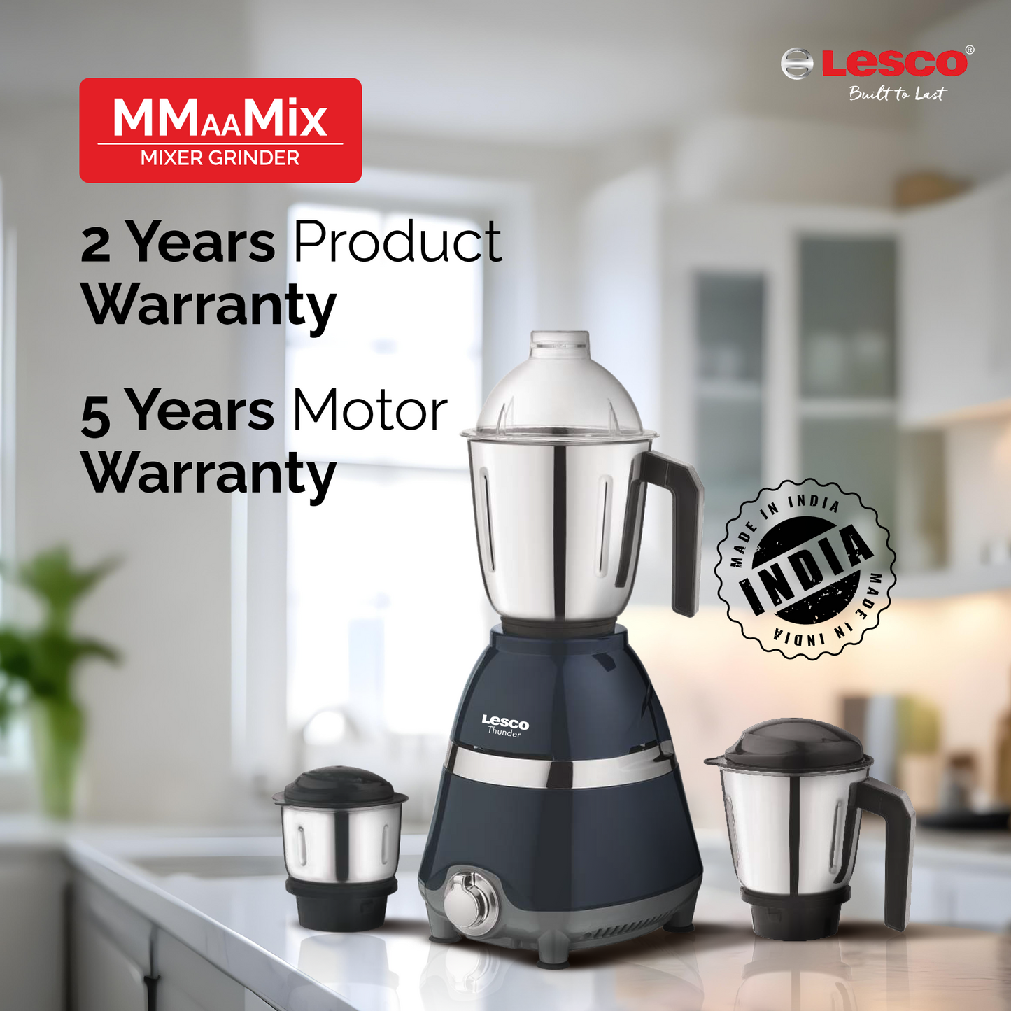 Lesco Thunder Mixer Grinder 750w with 3 Jars