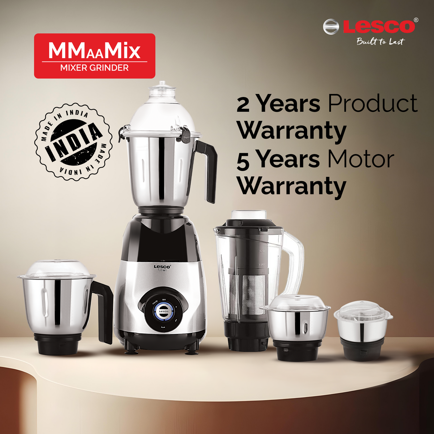 Fusion Sports Pro 750w Mixer Grinder 4 Jar with 250ml (1 unit) jar Free