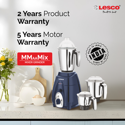 Sapphire 1000 Watts Mixer Grinder with 3 Jars Blue