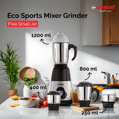 Lesco Mmaamix Eco Sportz 550W Copper Motor Mixer Grinder with free 250ml Jar (1 unit)