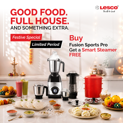 Fusion Sports Pro 750w Mixer Grinder 4 Jar with free Smart Steamer