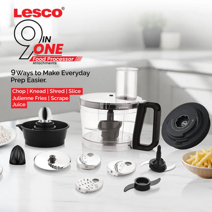 Lesco 9 In 1 Food Processor Attachments