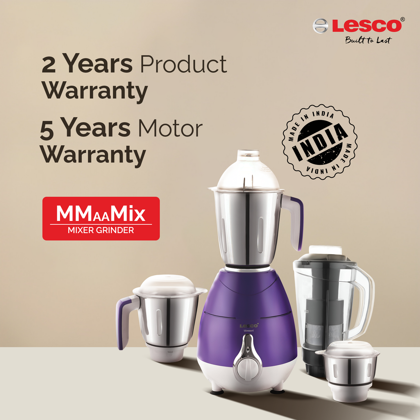 Blossom Pro 750w Mixer Grinder 4 Jar with 250ml jar free