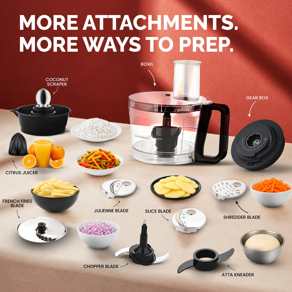 LESCO All Rounder 9 In 1 Food Processor Attachment