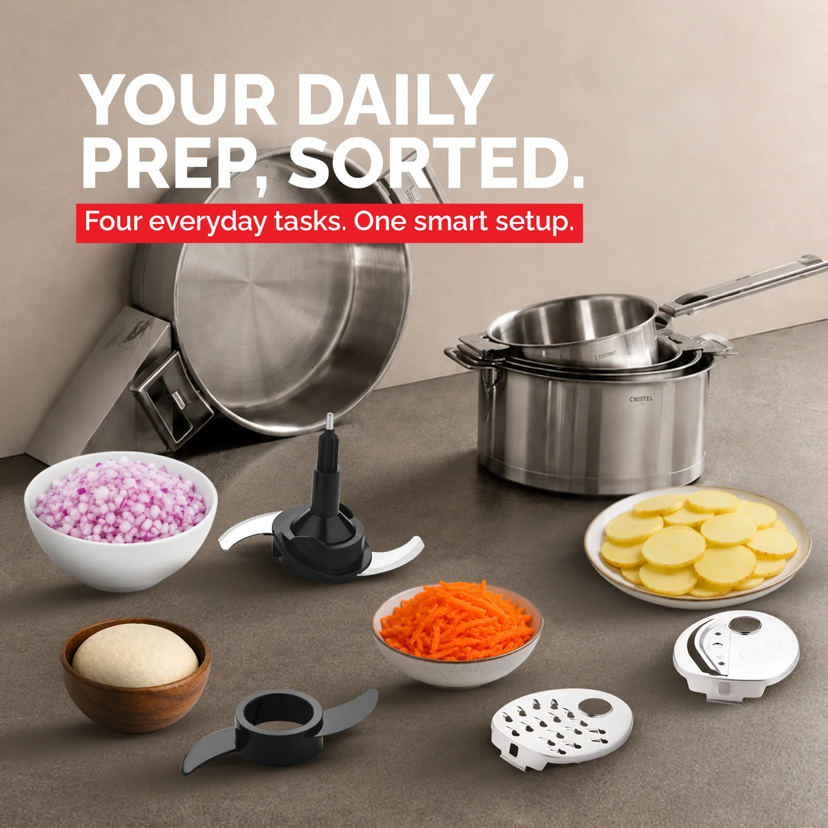 LESCO All Rounder 9 In 1 Food Processor Attachment