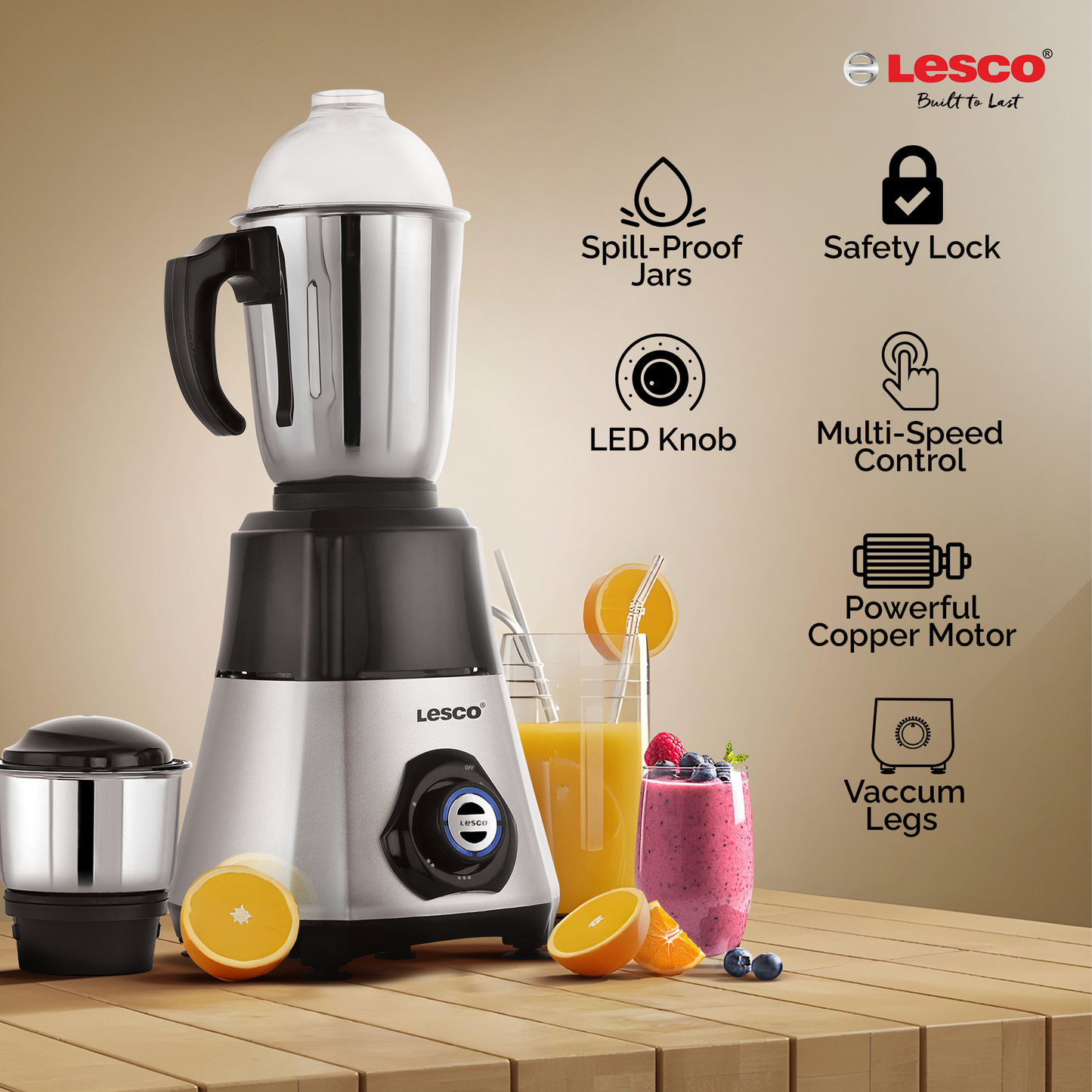 Lesco Mmaamix Eco Sportz 550W Copper Motor Mixer Grinder