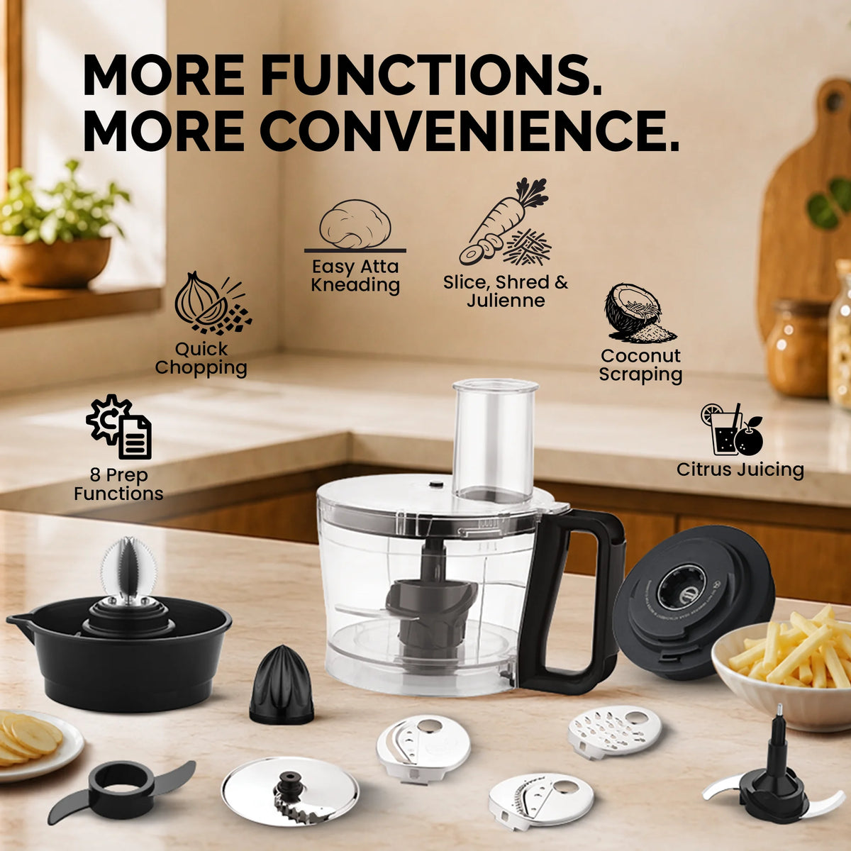 LESCO All Rounder 9 In 1 Food Processor Attachment