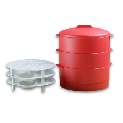 Lesco 3 Layer Steamer with 2 Idli Stands & 1 Appam Stand