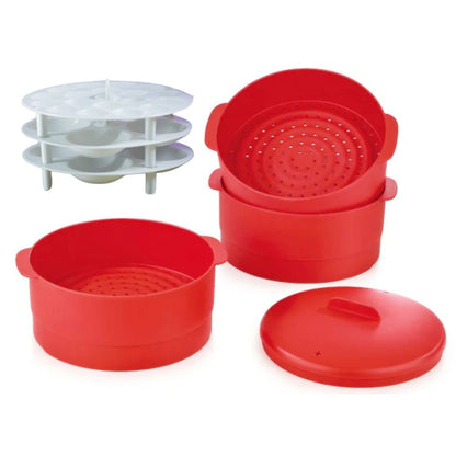 Lesco 3 Layer Steamer with 2 Idli Stands & 1 Appam Stand