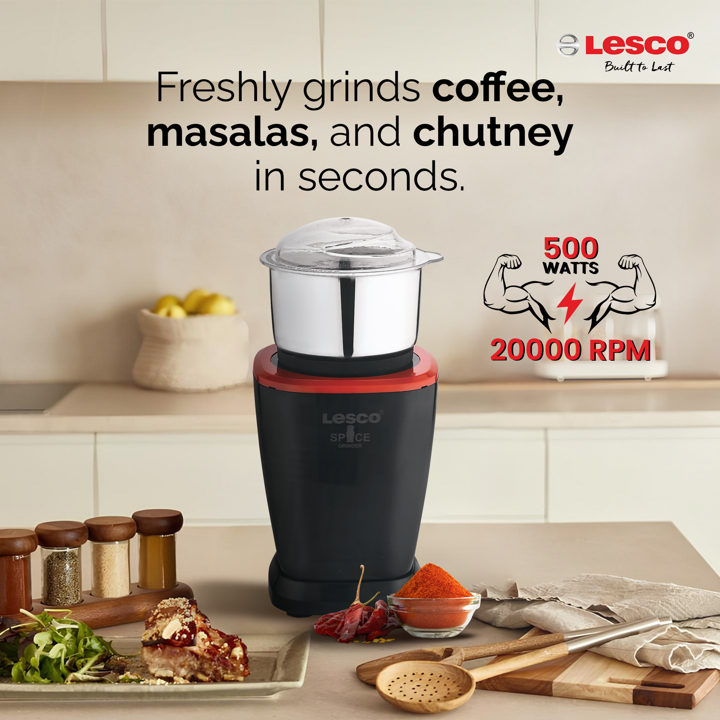 SPICE GRINDER 500 WATTS / COPPER MOTOR / 400 ML MULTI GRINDER